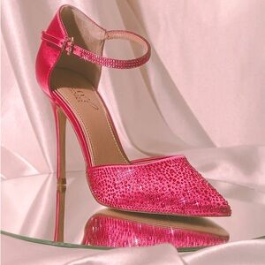 Jewel Badgley Mischka | Jailene | Pink Crystal Embellished Stiletto Pumps